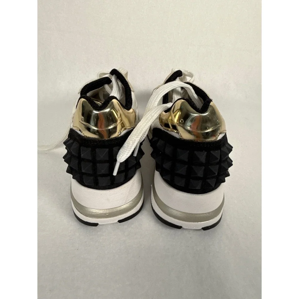 Voile Blanche Womens Metallic Gold Mesh Platform Sneakers Trainers Size 38